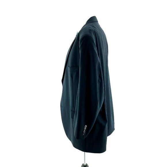 Jos A Bank Wool 2 Button 2 Piece Suit 50L Blue Striped 46/26 Pleated Cuffed High - Picture 5 of 11